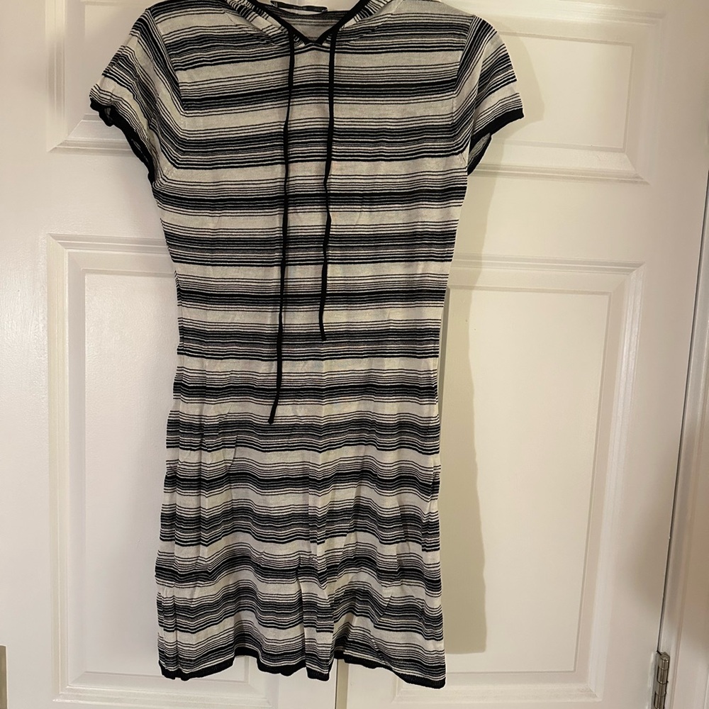 Mango Striped Hooded Dress